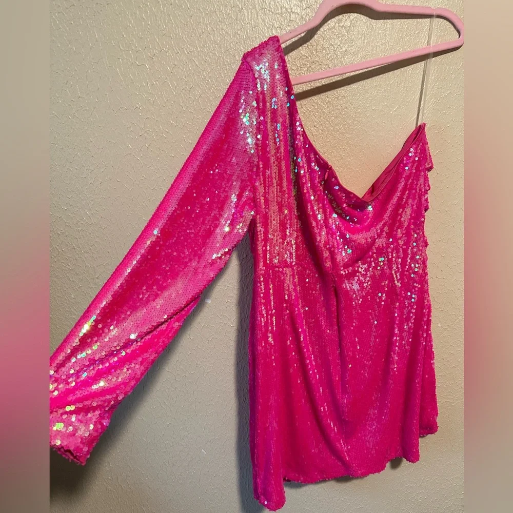 FAERIESTY Sequins Cocktail Dress Size 4X Plus Size Barbie pink - Picture 2 of 12